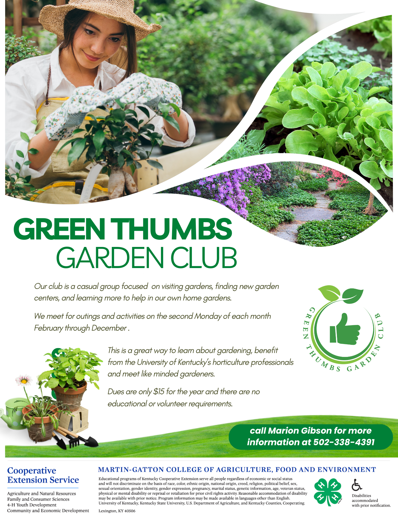 Woman in gardening attire with green plants