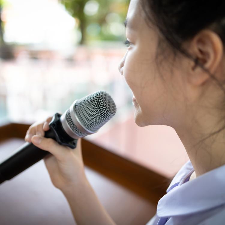  Girl with microphone
