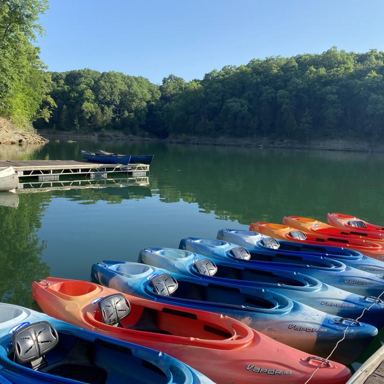  Lake with kayaks