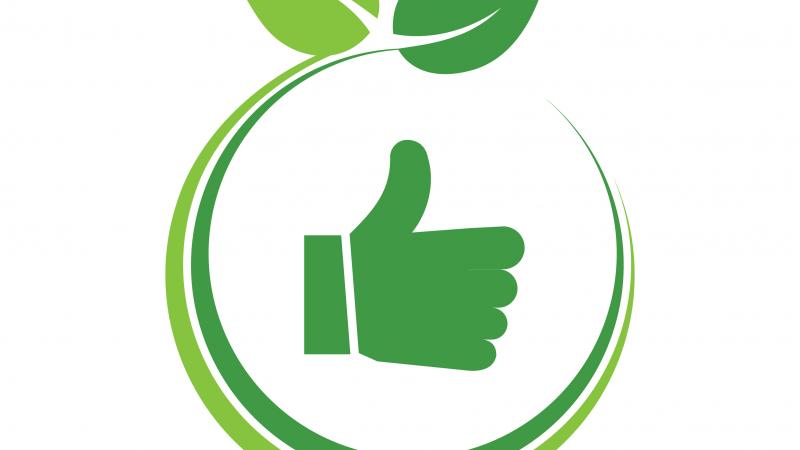 Green thumb in green circle